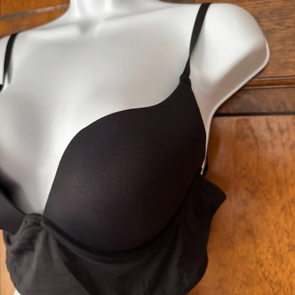 #2 Black Convertible Padded Bra w/Adjustable Spaghetti Straps X-Large